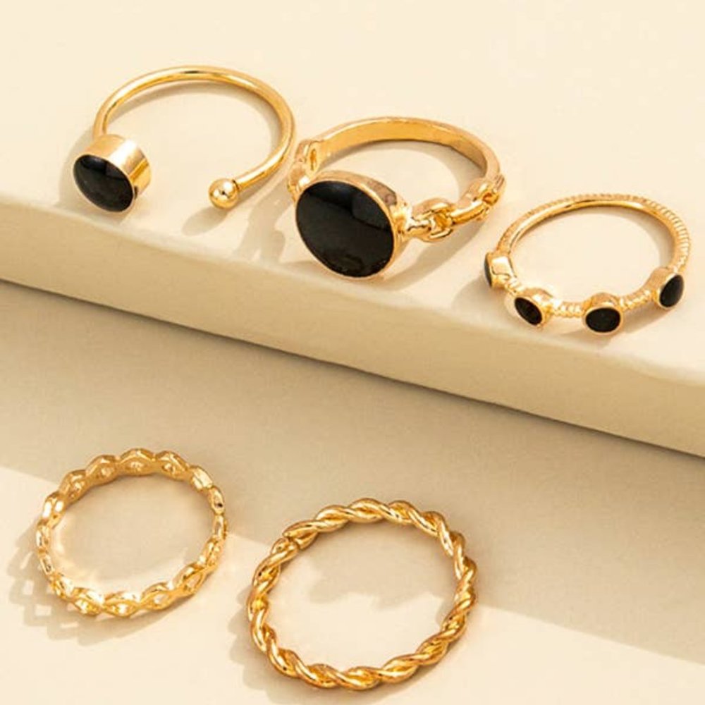 Vintage Geometric Ring Set